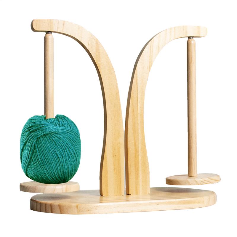 Wooden Yarn Holder Knitting Tools Crochet Yarn Holder Rotating Magnetic Thread Spool Wool Ball Winder Rotation Spinner