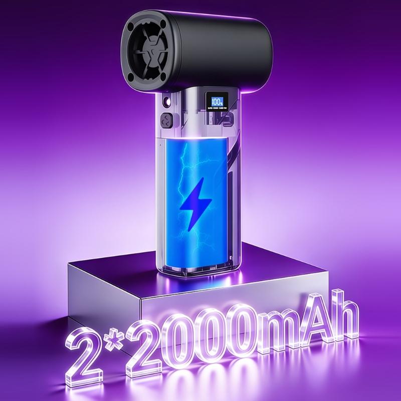 Cordless Fan Light Weight Dust Blower Handheld Engine Fan Air Duster 110000RPM for Women Men Computer Cleaning Outdoor