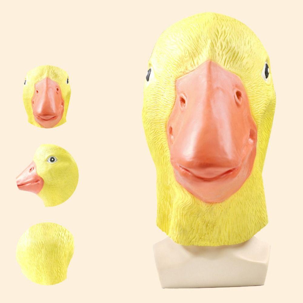 Novelty Yellow Duck Head Mask Latex Cosplay Accessories Premium Humorous Animal Masks Halloween