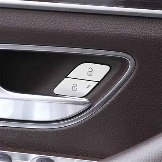 ABS Silver Door Lock Button Cover Trim For Benz A B GLB GLE GLS Class W177 +