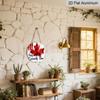 2D Flat, 1pc Patriotic Canada Day Round Aluminum Metal Sign, Watercolor Red Maple Leaf "Happy Canada Day" Design, Durable Weatherproof Wall Decor