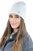 Cotton Cap with Diamond Pattern and Shiny Thread, Diamond Cameo, Ecru Color