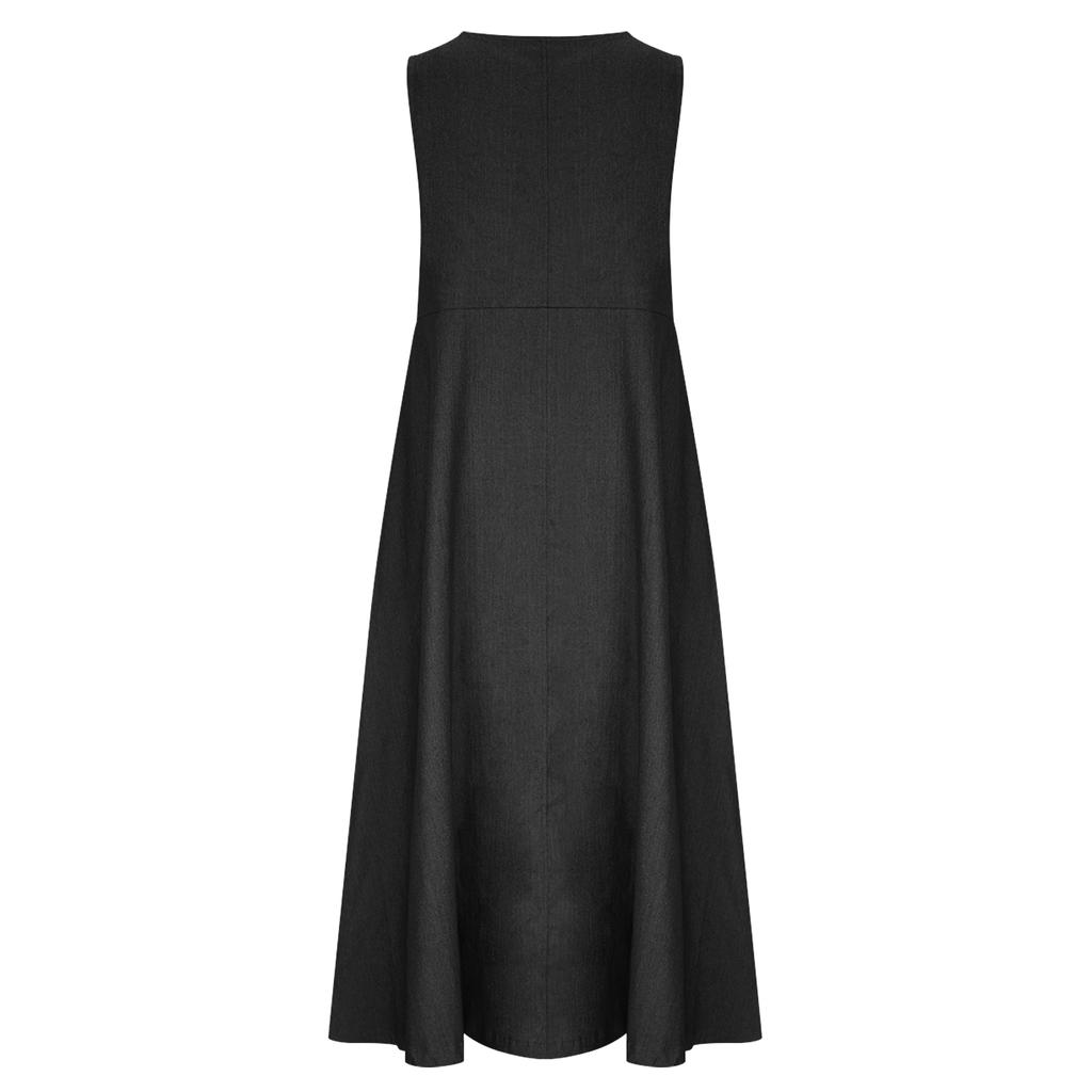 Damen Sommerkleid Lässig Locker Lang Strandurlaubskleider Jeanskleid Für Damen