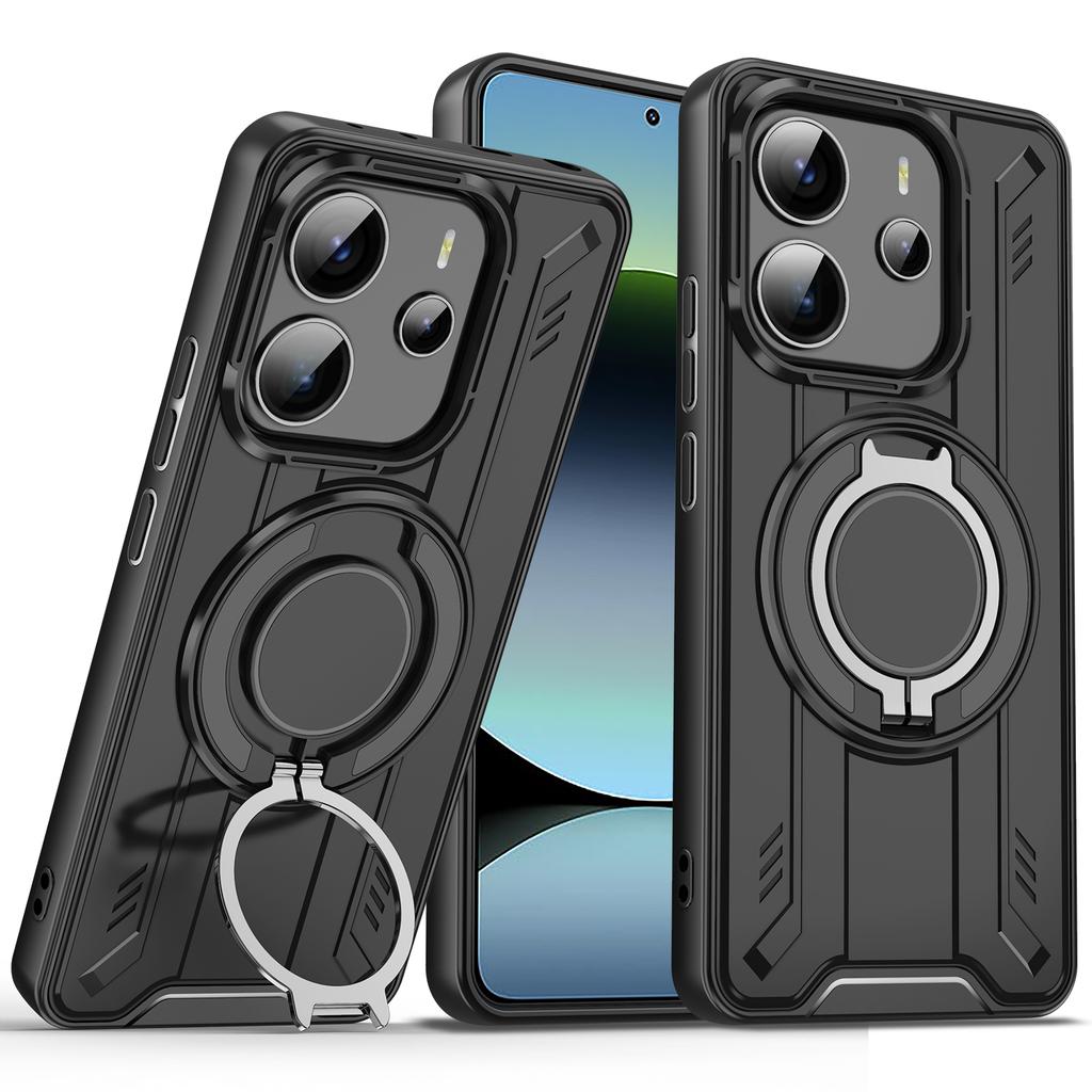 Lämpligt För Redmi Note 14 Pro Plus Telefonfodral För Redmi Note 13 Pro 4G Med 360 ° Hållare Bil Magnetiskt Telefonfodral