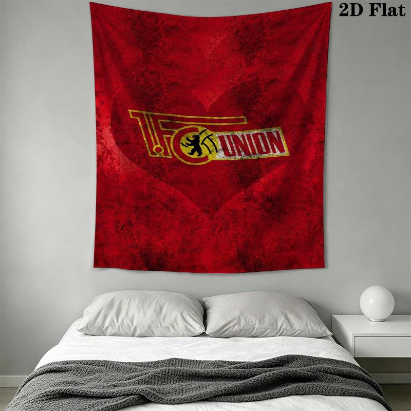 1 Fc Union Berlin Wall Tapestry Aesthetic Wall Hanging Printed Fabric Blanket Decorative Tapestries for Bedroom Living Room Home Decor