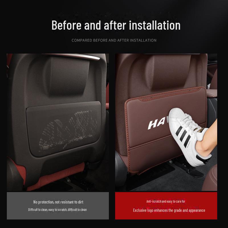 Anti-Tritt-Pads für Autositze für verschiedene Haval-Modelle - Roter Hase/Göttliches Tier Rückenschutz-Pads, Harvard Big Dog Thema.