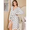 Autumn Winter Loose Blue Long Rest Nightgown Coral Fleece Bathrobe Women Hooded Warm Kimono Bath Robe Cozy Kimono Shower Robes
