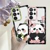 Cute Panda Pink Clear Soft Case for Samsung Galaxy S24 Ultra S20 FE S21 S22 S23 Ultra S10 Plus Note 20 Ultra 10 Plus S23 FE