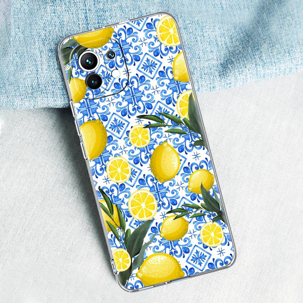 Case For Xiaomi Mi 15 14 13 12 11 Lite 15T 13T 12T Pro Poco X7 X6 X5 Pro 5G X3 NFC F7 F6 F5 Cover Summer Fruits Lemon Print