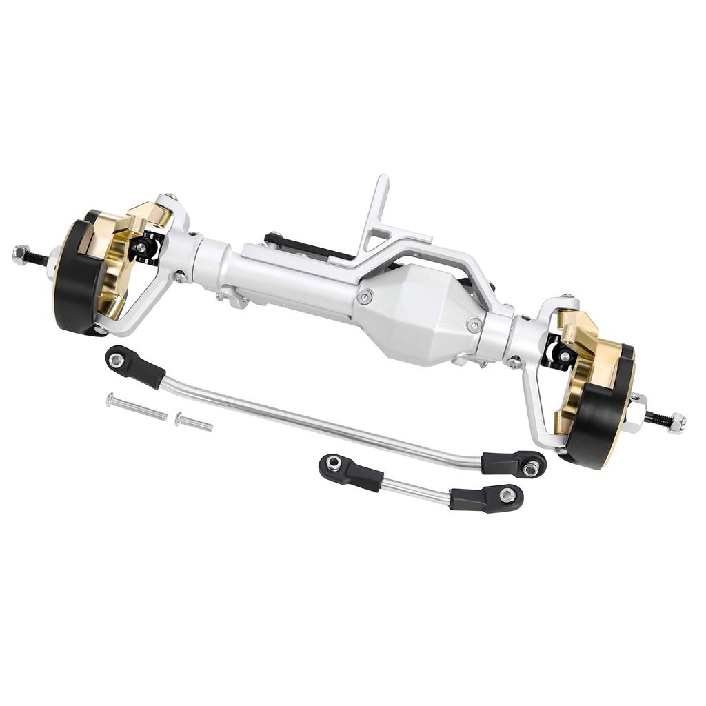 LCG Heavy Aluminum Front Rear Portal Axle Set+Brass Knuckles 50° 4WS for 1/10 RC Crawler Axial Capra 1.9 Chassis