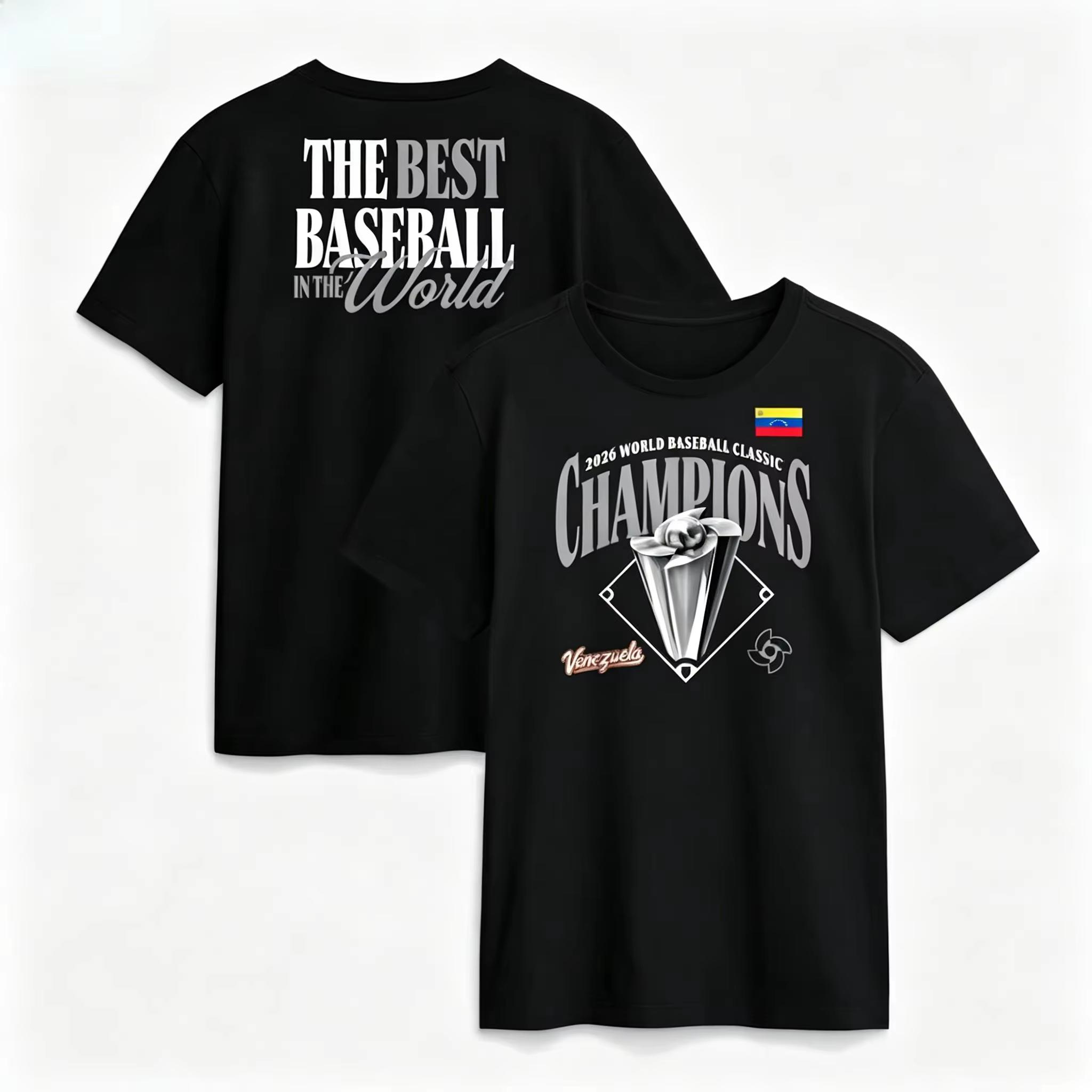 2026 Summer Cotton Casual Clothing Venezuela 2026 World Baseball Classic Champions T-Shirt Men Women Vintage Top Hip Hop Streetwear T-shirt 4XL