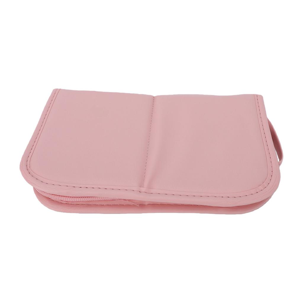 Foldable Stand Up Makeup Brushes Organizer Water Proof Large Capacity Portable Cosmetic Brush Bag for Travel Pink