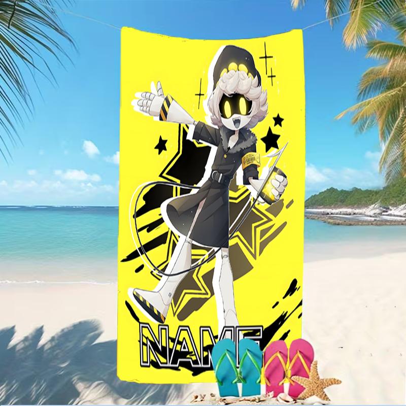 Customizable personalized beach towels Murder Drones themed designs.Suitable for the beach, yoga, sports;ideal as beach accessories