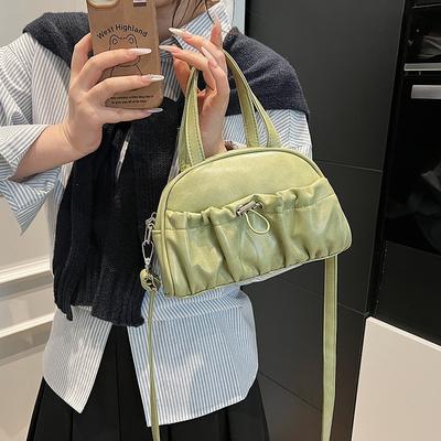 Crossbody Mobile Phone Bag Fashionable Personality Folds New Women's Handbag Niche Design Arm Saddle Bag
