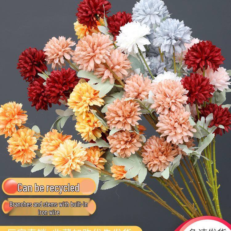 Pingpong Chrysantheme Seide Hochzeitsblumenarrangement - Hahnenfuß Künstliche Blumendekoration