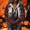 Women's Casual Long Sleeve Halloween Printed Hoodie Pullover with Top