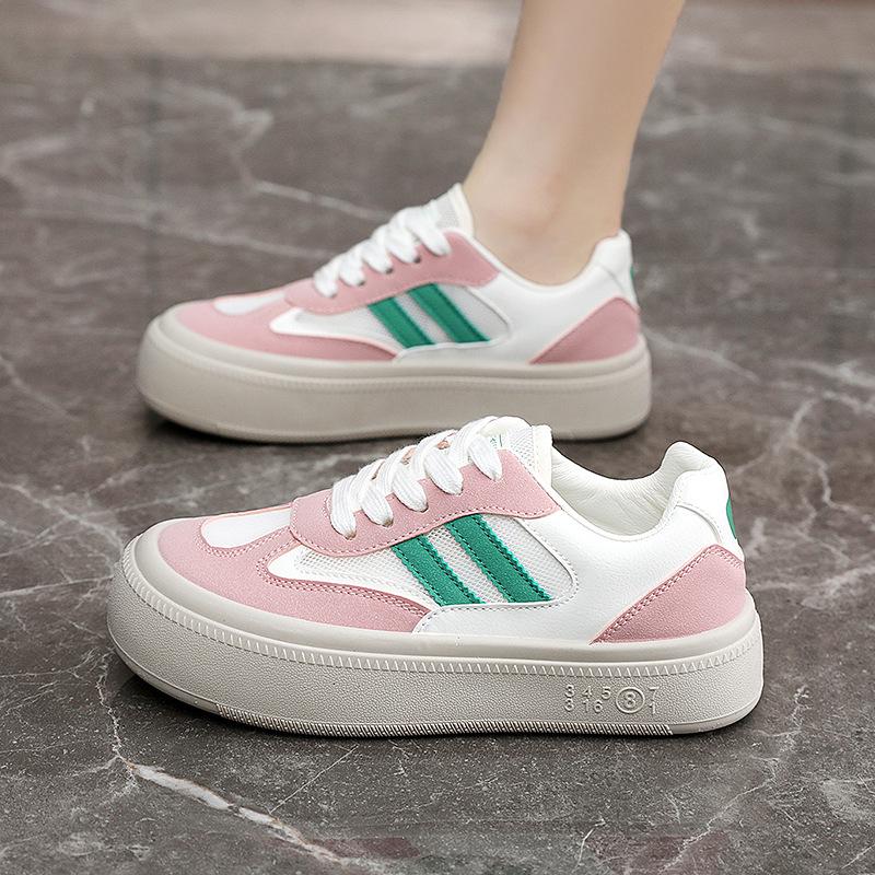 Z887 Nové Jarní a Letní Prodyšné Neformální Vícebarevné Tenisky Platforma Dámské Boty Zvýšená Kulatá Špička Módní Korejský Styl