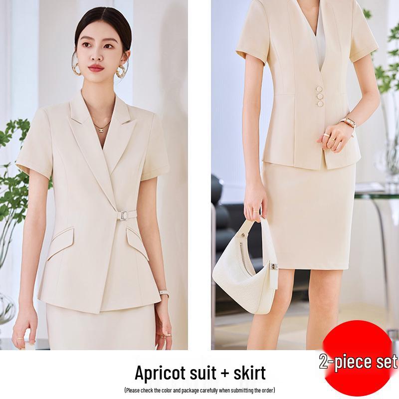 Set Costum Profesional de Vară pentru Femei - Îmbrăcăminte de Lucru High-End pentru Magazin de Bijuterii sau Magazin de Aur
