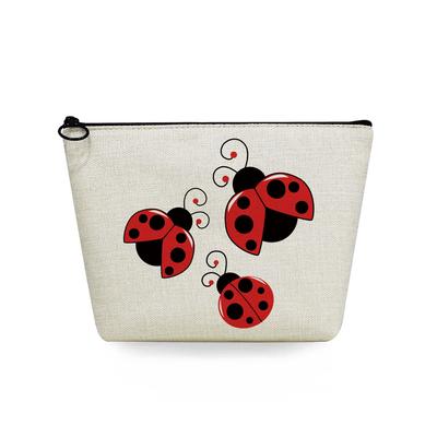 Women Seven-spotted Ladybug Print Cosmetic Bag Toiletries Organize Travel Storage Case 6748