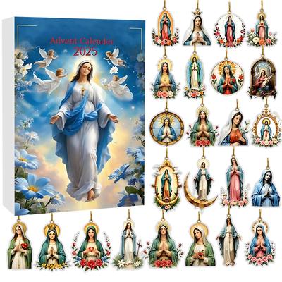 2D Flaches Acryl Überraschungsbox 24 Stück Anhänger Mit Flugzeugbox Lustiger Weihnachts-Countdown-Kalender