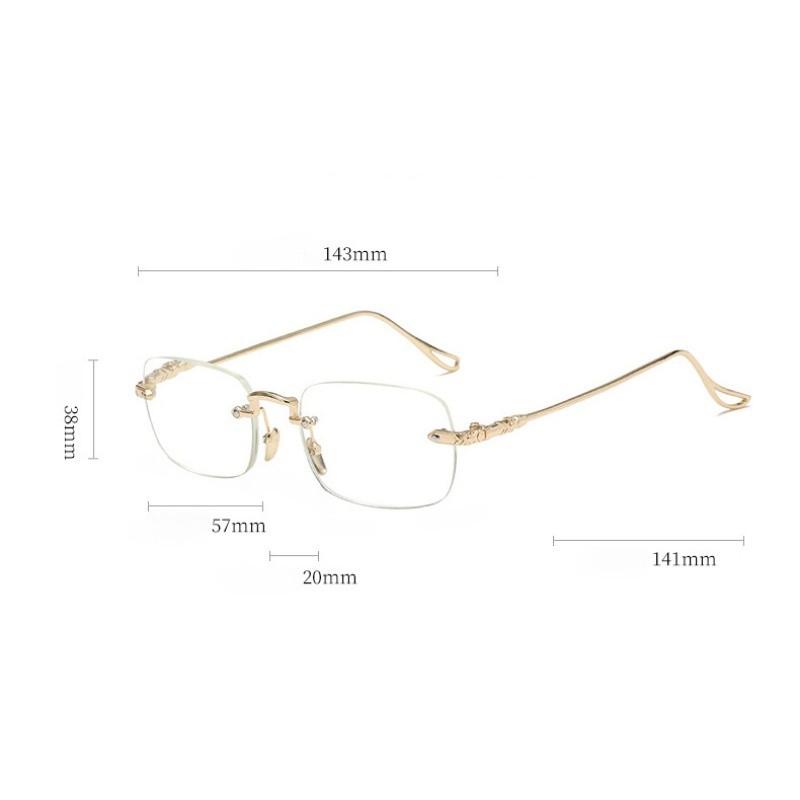 8PCS Elegant Rimless Reading Glasses for Men and Women Rectangular Frame Shape with Anti-Blue Light Polycarbonate Lenses