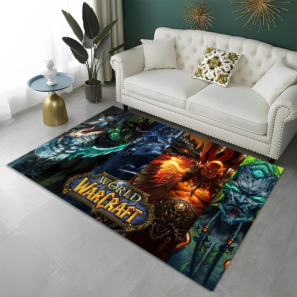 WOW Game World of Warcraft Gamer HD Teppich für Zuhause Wohnzimmer Schlafzimmer Sofa Fußmatte Dekor, Kinderteppich Rutschfeste Bodenmatte