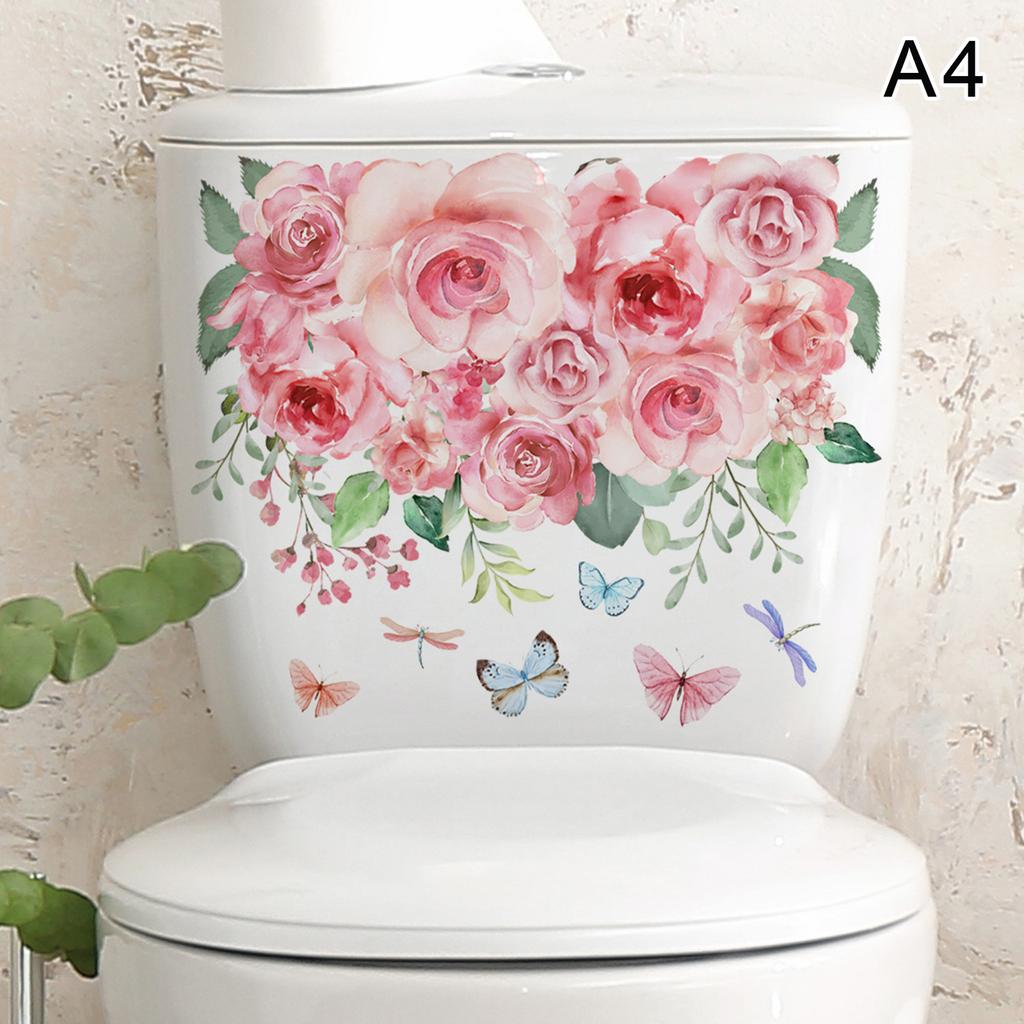 Verschiedene grüne Pflanzen Blumen Wandaufkleber Badezimmer Toilette Dekor Aufkleber Wohnzimmer Schrank Home Dekoration Selbstklebendes Wandbild