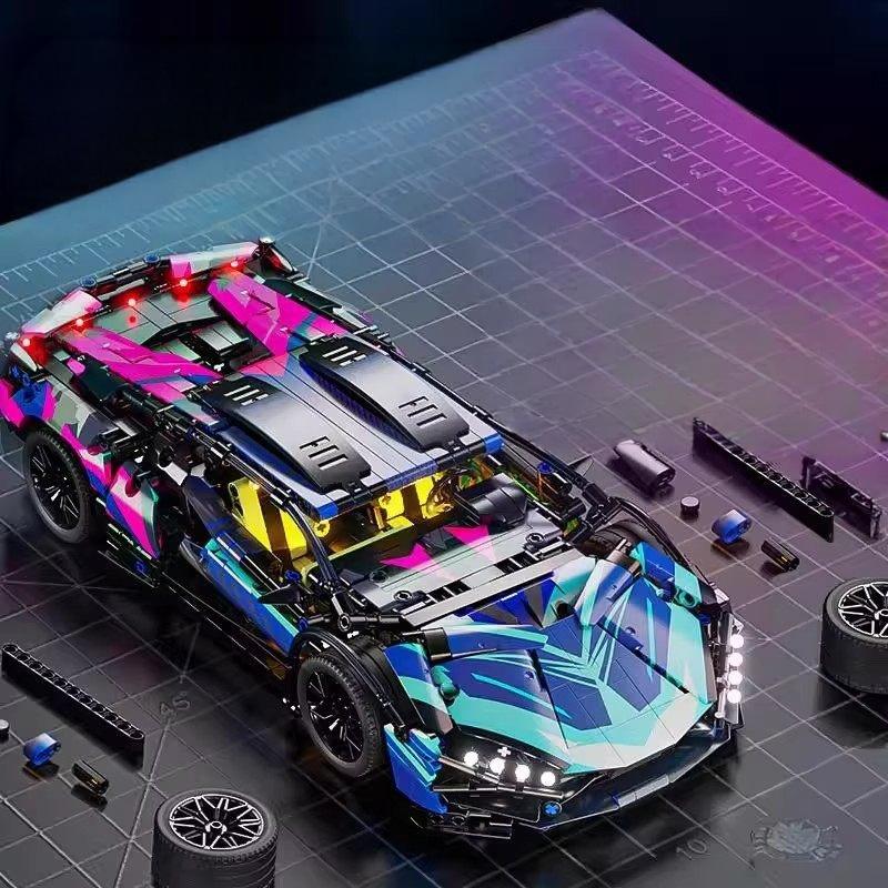 Creative Construction Blocks, Sports Car Construction Blocks Plaything Sets, Assembled Racing Models, Household Decoration, Gifts For Boys