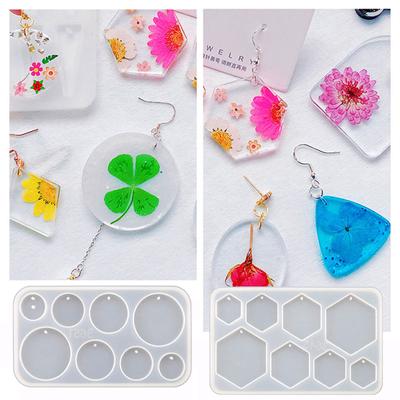 Multipurpose Earrings Resin Molds Pendant Eardrops Silicone Moulds for DIY Epoxy Resin Ornament Friend Lover Gifts