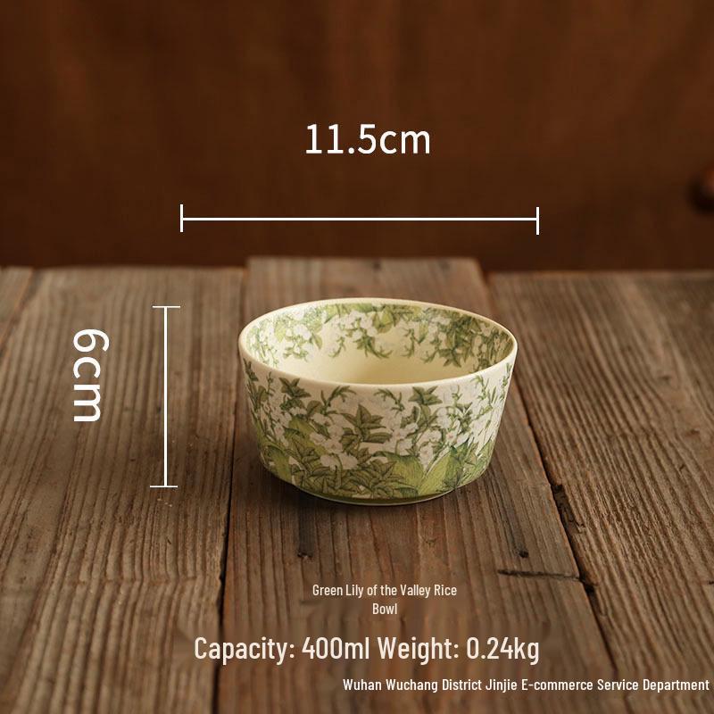 Retro Chinese High-Temperature Resistant Ceramic Bowl – Versatile for Rice, Noodles, Desserts, Soups