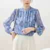 Women Blouses Shirts 2025 Spring Long Sleeve Women Blouse Shirt Stand Collar Print Chiffon Blouse Shirt Women Tops J922