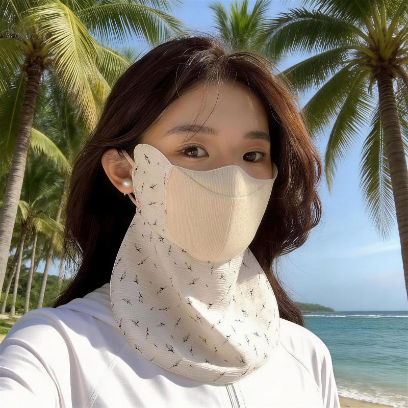 

Three Dimensional Sunscreen Mask For Women Girls Ice Silk Opening Breathability Flower Pattern Summer Outdoor Sunscreen Mask A2