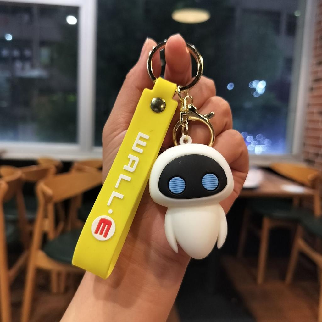 Anime WALL·E Keychain Figure Cute EVE Cartoon Keyring Pendent Car Key Accessories Jewelry for Friends Ornament Toy Birthday Gift
