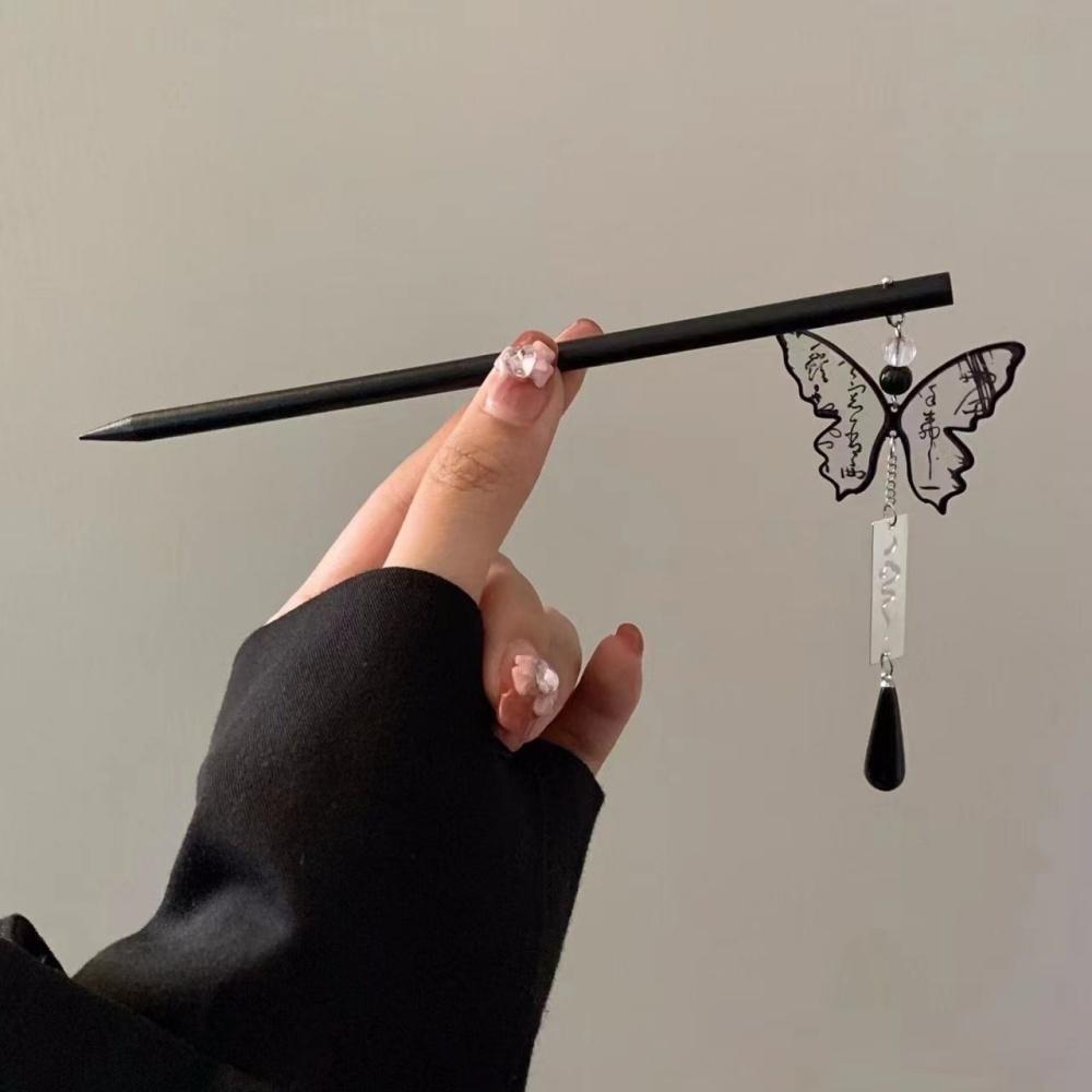 Wood Tassel Step Shaking Hairpin Chopstick Hair Stick Ancient Hair Ornament Pan Headdress Flower Hair Styling Accessories Gifts