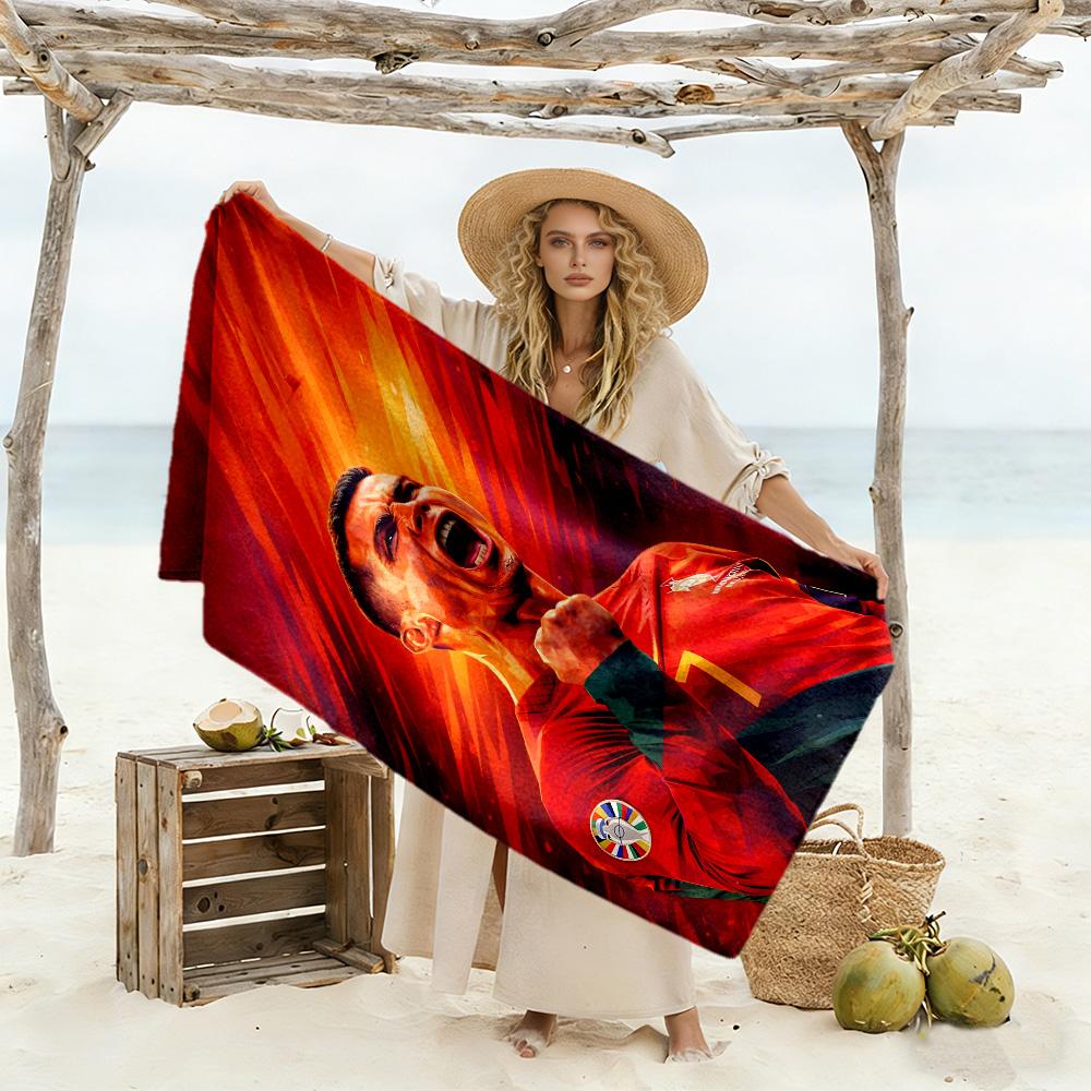 Cr7 Strandtuch Hohe Saugfähigkeit & Schnelltrocknend Bequem Leicht Tragbar für Schwimmen, Strand, Camping, Reisen, Strandzubehör, Fitnessstudio