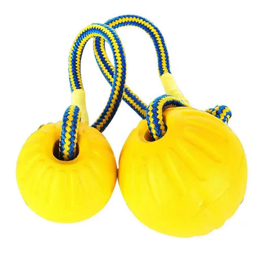 Interaktiver Hundespielzeug-Flirtstab mit Lederbisslappen und Ball Welpen-Zahnpflege-Kauspielzeug für K9-Training Kleine Große Hunde Outdoor-Spiel
