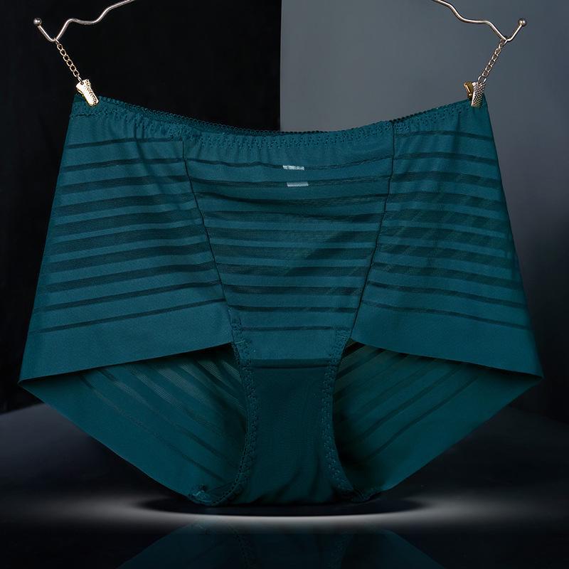 9013 Women's Lace Mid-High Waist Seamless Tummy Control Cotton Shorts, Large Size.