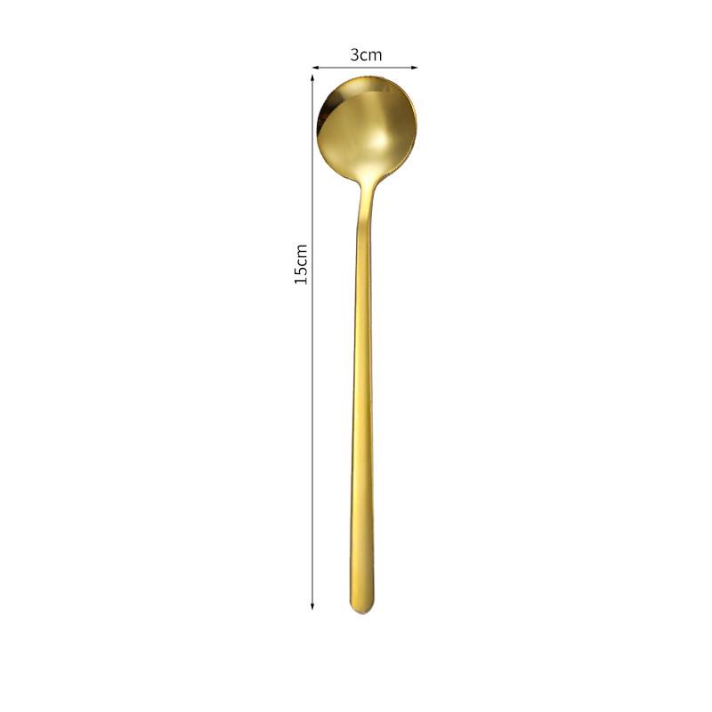 Creative High-Value Gold Stainless Steel Dessert & Coffee Spoon Souvenir