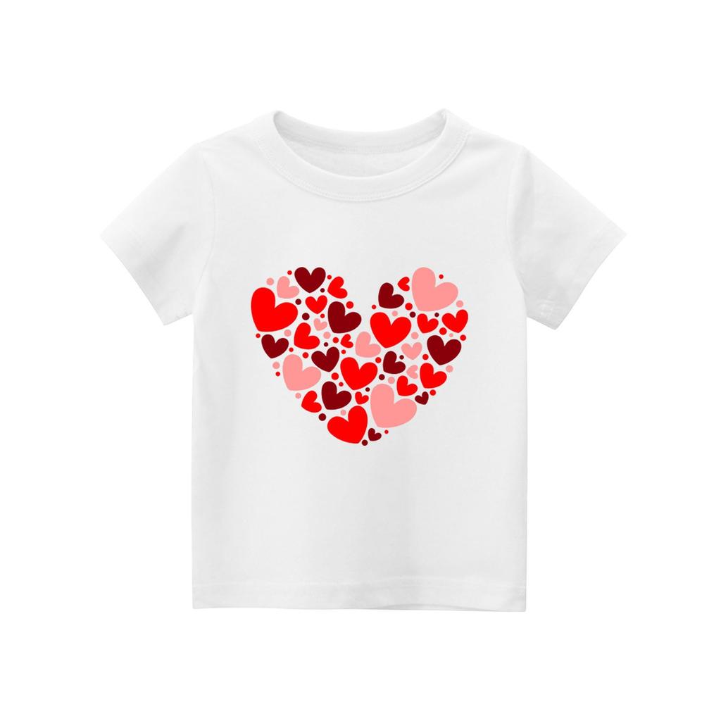 Koszulka dla chłopca i dziewczynki na Walentynki Słodkie koszulki z serduszkami dla dzieci Koszulki walentynkowe dla dzieci