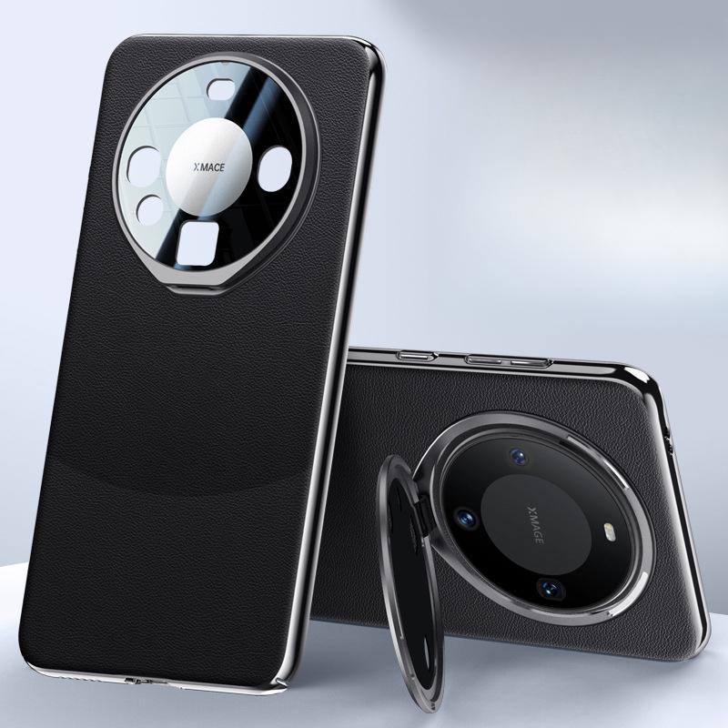 Huawei Mate60pro Phone Case Lens Stand M60 All-inclusive Anti-drop HUAWEI Business Men's and Women's Leather Case