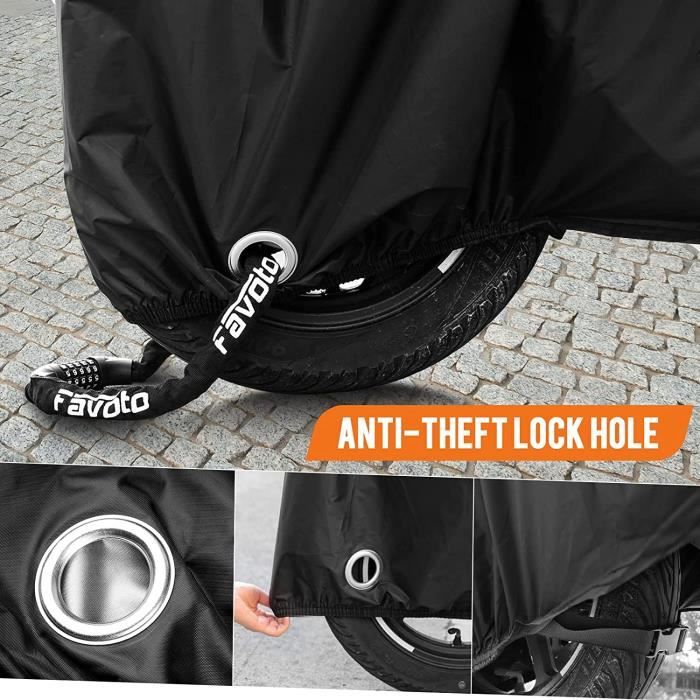 Housse Protection pour Moto Couverture Polyester 210T Résistant aux Déjections d'oiseaux, à l'eau, à la Poussière-Neige-Pluie,[39]