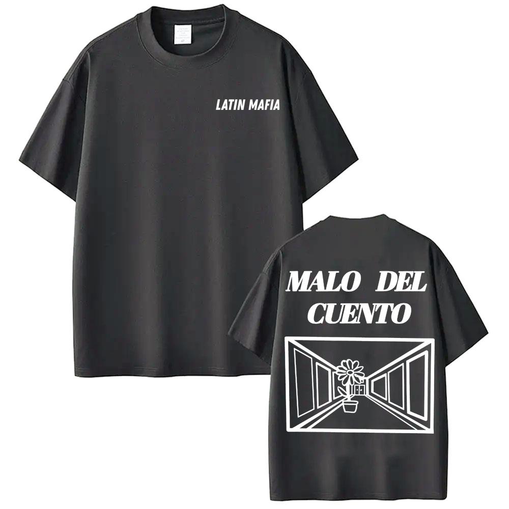 Band Latin Mafia Malo Del Cuento Graphic Tee Shirt Unisex Women Casual Crewneck Oversized T Shirts Harajuku Vintage Gothic Tshirts