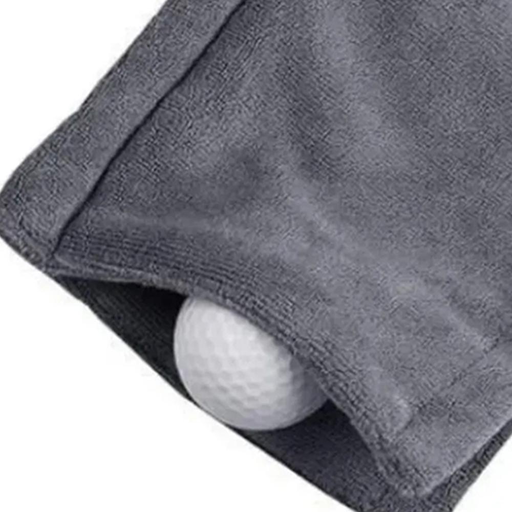 1Pcs Grey Outdoor Sports Towe Golf Ball Cleaning Towel Microfiber Scrub Cleaning Club Wipe Ball Towel Golf Ball Cleaning Towel