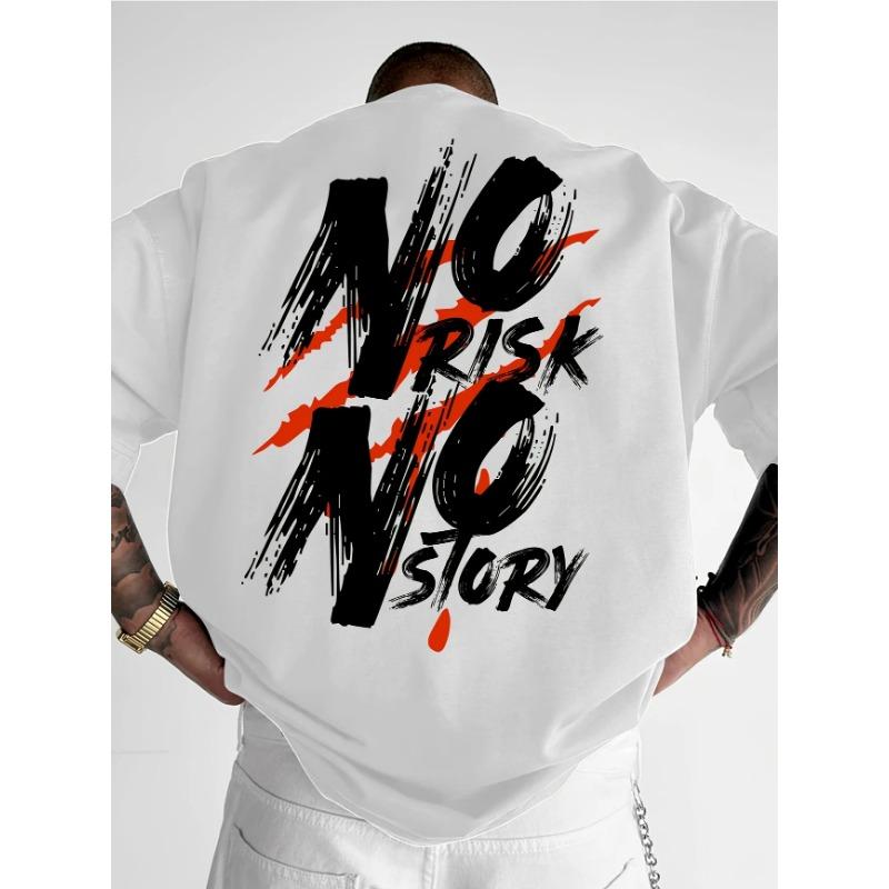 S-5XL Men s Streetwear Pattern T-shirt Bold Letter Printed Loose Casual T-shirt Vibrant Summer Short sleeved Pure Cotton T-shirt S