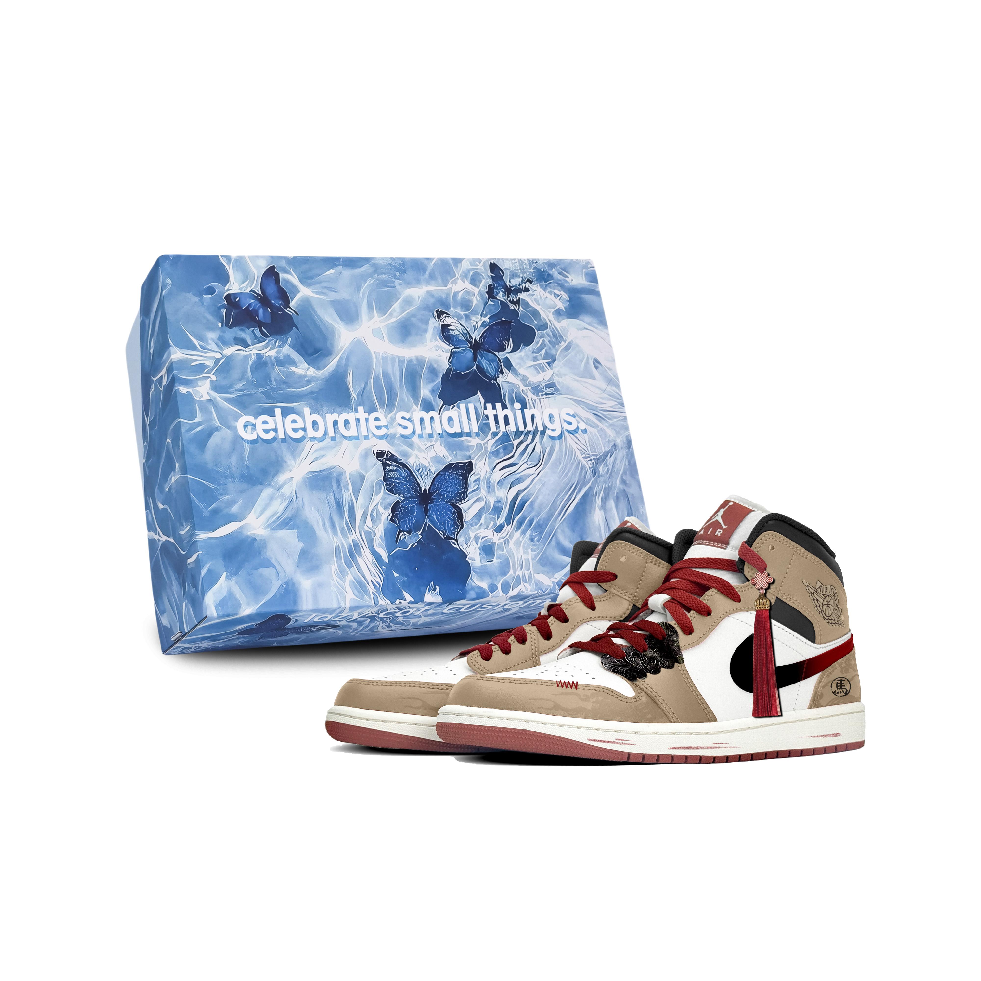 

Jordan Air Jordan 1 Leather Mid top Vintage Basketball Shoes Men s Red Gray White DQ8426-105(Team188-S-BOX) 42.5