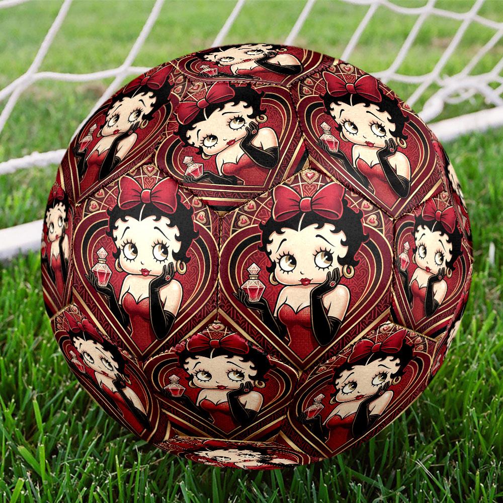 Betty Boop Print Size 5 Soccer Ball, Standard Match Football for Sports Game and Team Practice, Ideal Gift for Soccer Fans