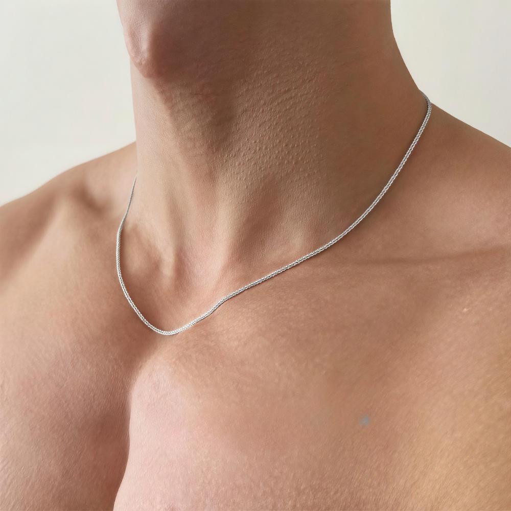 Simple Stainless Steel Gypsophila Chain Necklace Fashion Men Clavicle Chain Jewelry Fashion Women Necklace Accessories 40cm