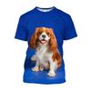 3D Puppy Dog Printed T-shirty Men Oversized Baggy Cavalier King Charles Spaniel Graphic T Shirts Streetwear Cute Clothes