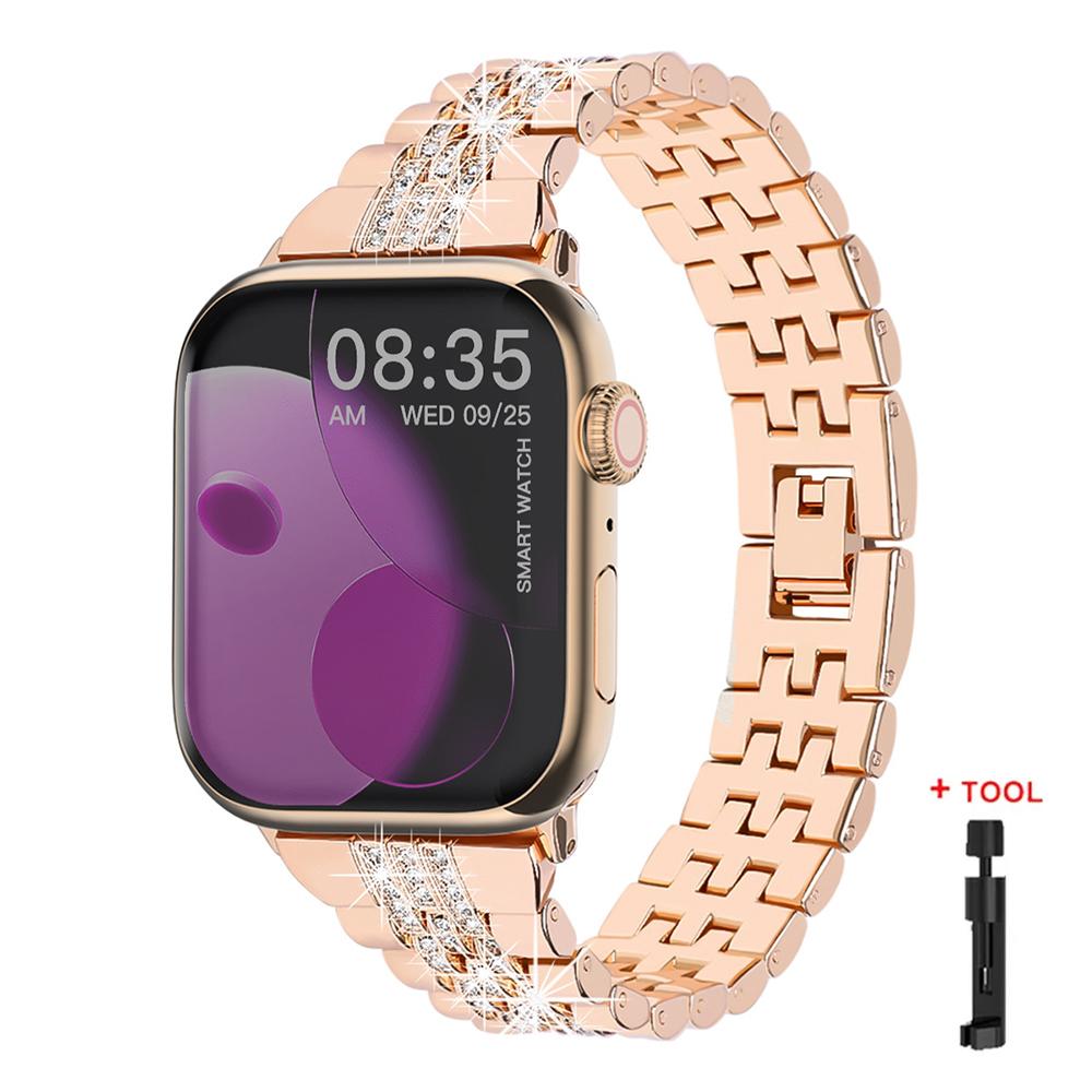Brățară Metalică cu Diamante pentru Apple Watch Ultra 3/2 49mm Seria 11 10 9 8 7 6 5 SE Bandă de Lux pentru Femei pentru Iwatch 38 40 42 44 45 46mm