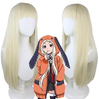 High Quality Anime Kakegurui Cosplay Wigs Runa Yomozuki Light Blonde Heat Resistant Synthetic Hair Wig + Wig Cap